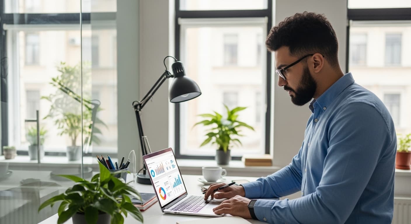 Vue de tableau de bord avec rapports et signaux d’entreprise