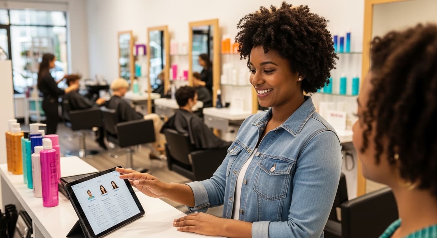 Customer profile view with notes and reminders